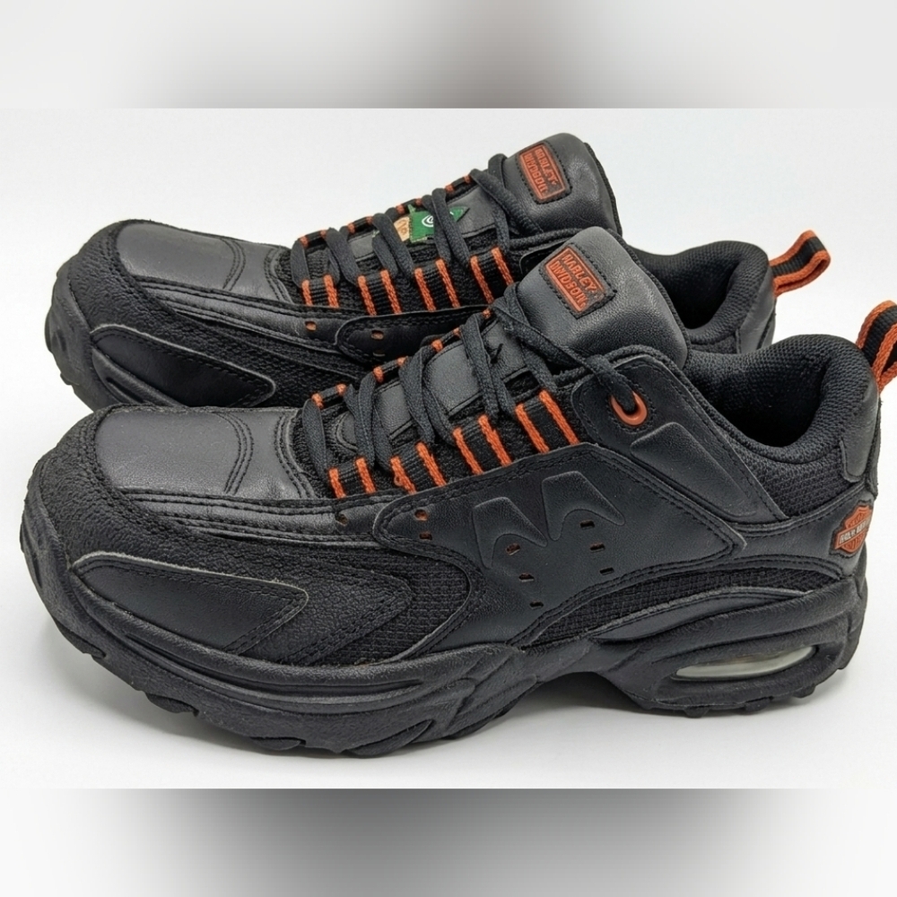 Harley-Davidson Men's Black Leather Athletic Safety Shoe - Picture 5 of 6